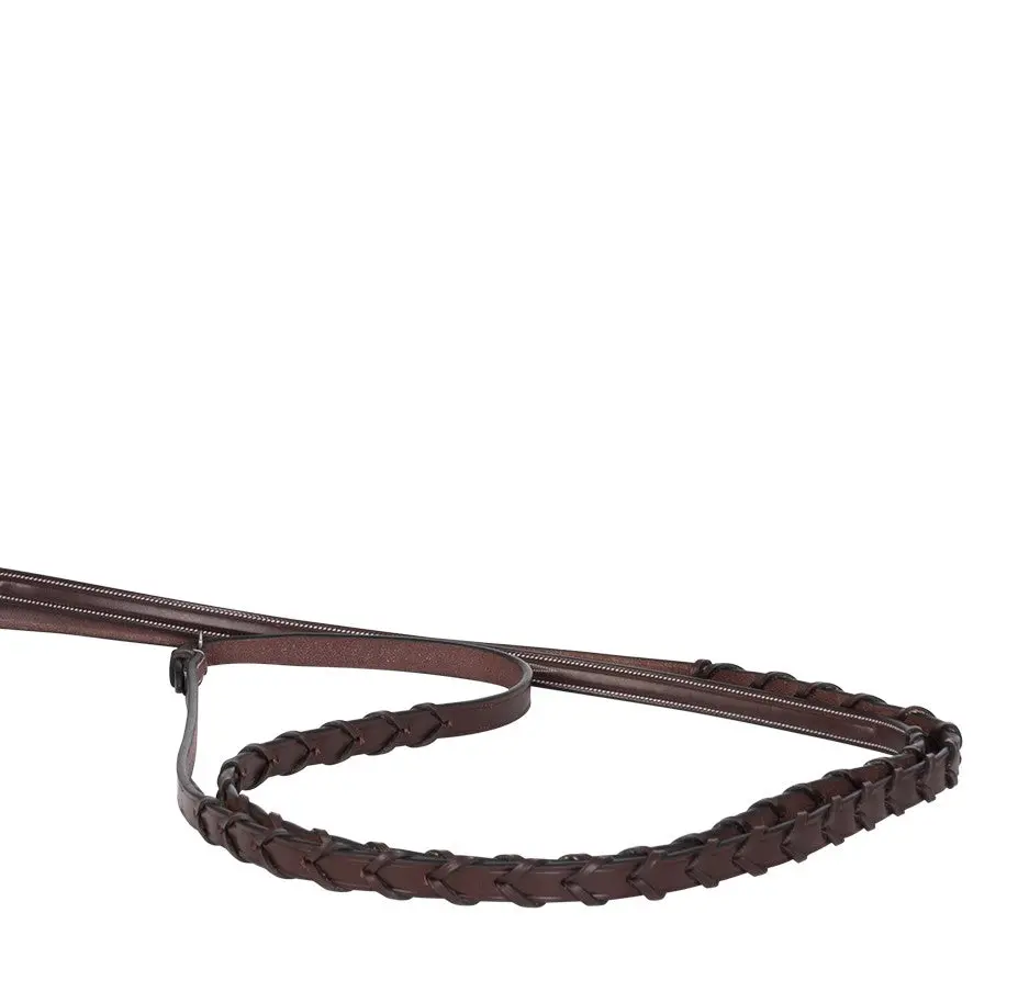 Huntley Equestrian Sedgwick Fancy Stitched Square Raised Laced Reins - Image 6